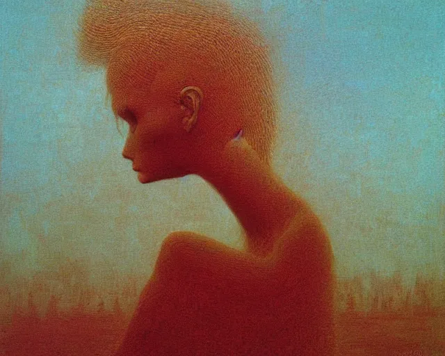 Image similar to by francis bacon, beksinski, mystical redscale photography evocative. dolly parton