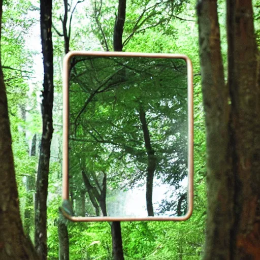 Prompt: mirror in the forest