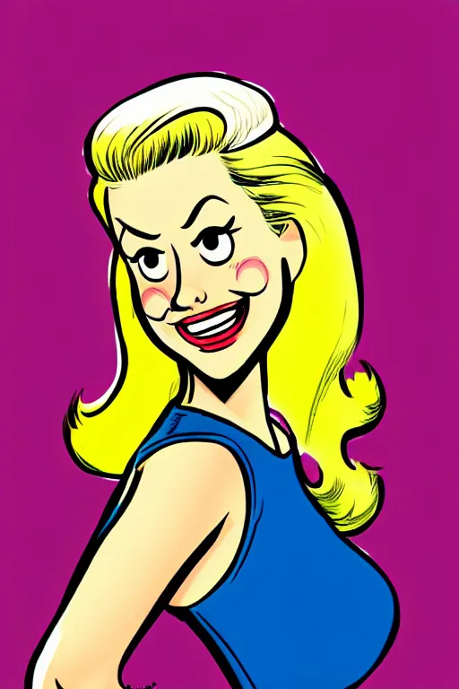 Image similar to betty cooper, in the style of dan decarlo, as drawn by dan decarlo for archie comics,