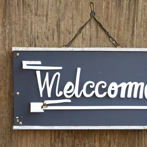 Prompt: a welcome sign