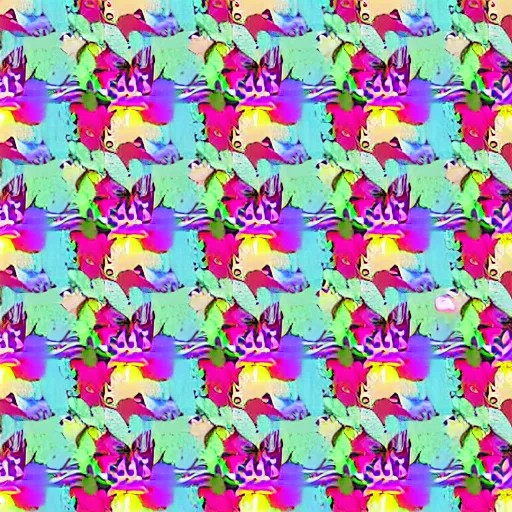 Image similar to ((((seamless pattern)))) of rainbow cats!!!!