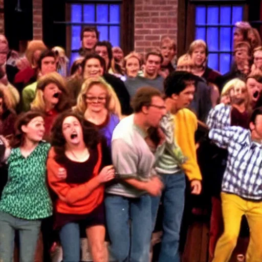 Image similar to scooby - doo cast mosh pit on the jerry springer show