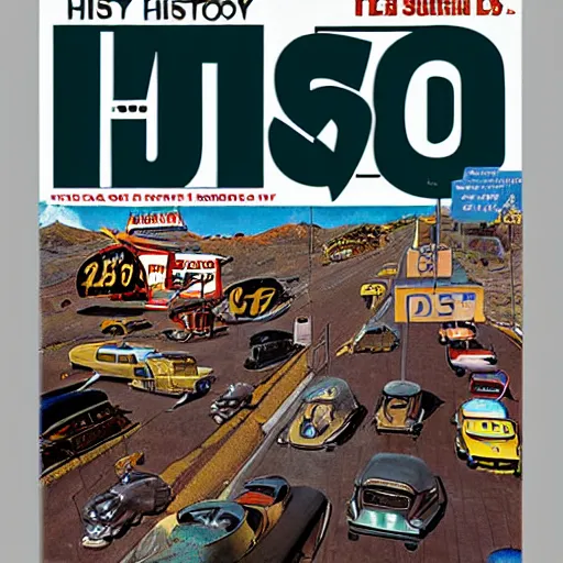 Prompt: history of route 6 6, idea magazine cover story 2 0 3 3, 8 k highly detailed, moma museum