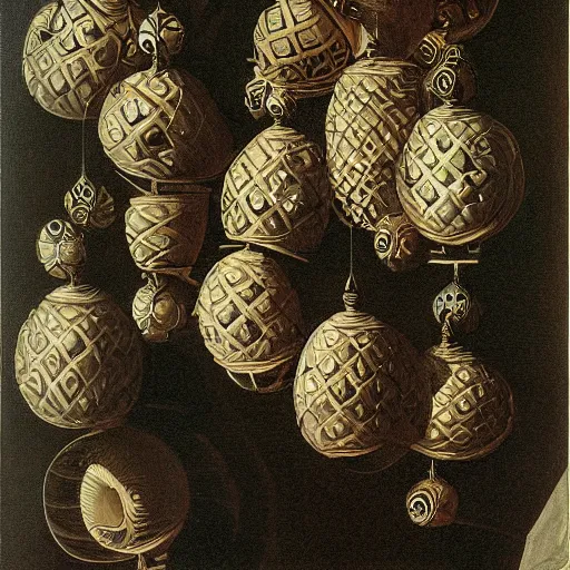 Image similar to detailed painting of a pod architecture, filigree ornaments, caravaggio