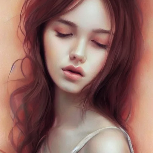 Image similar to beautiful realistic portrait of afternoon sleep artgerm