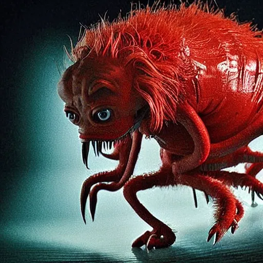 Image similar to a hyper detailed filmic realistic atmospheric wide shot 35mm film photograph of a creature transformation scene from The Thing 1982 in the style of a John Carpenter horror movie