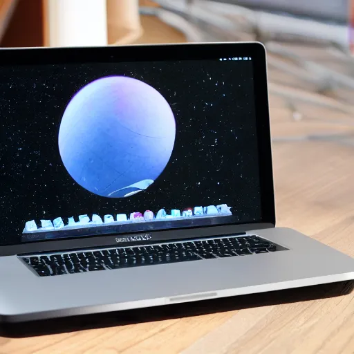 Prompt: spherical MacBook Pro in 2099