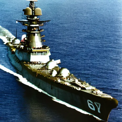 Image similar to color photo of japanese battleship yamato, hyperdetailed, clolor photograph