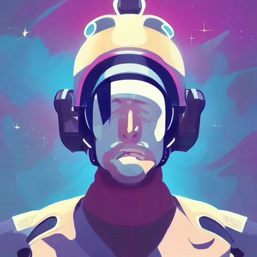 Image similar to face icon stylized minimalist space dandy, loftis, cory behance hd by jesper ejsing, by rhads, makoto shinkai and lois van baarle, ilya kuvshinov, rossdraws global illumination