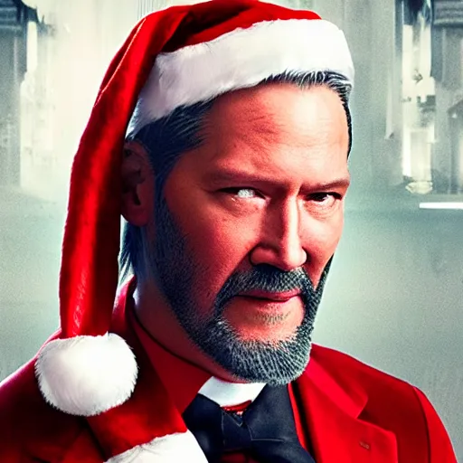 Image similar to santa claus as john wick