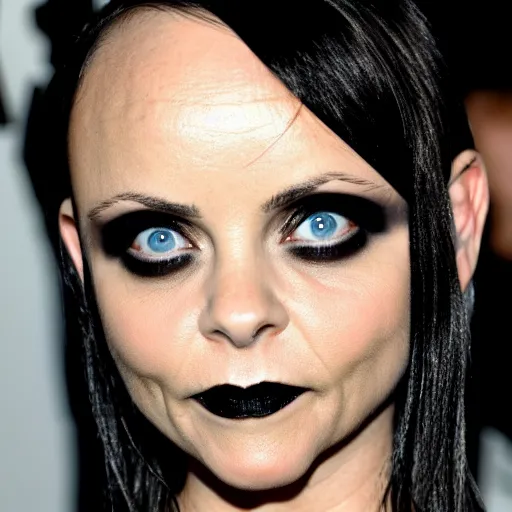 Christina Ricci in Goth make up, Stable Diffusion