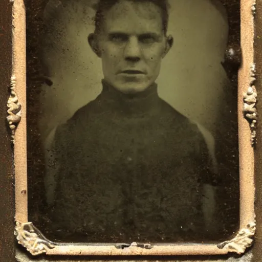 Image similar to tintype flash photo of a nightmare