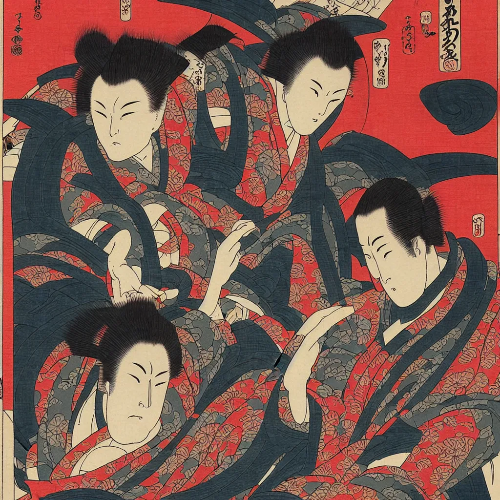 Image similar to ukiyo - e cyberpunk