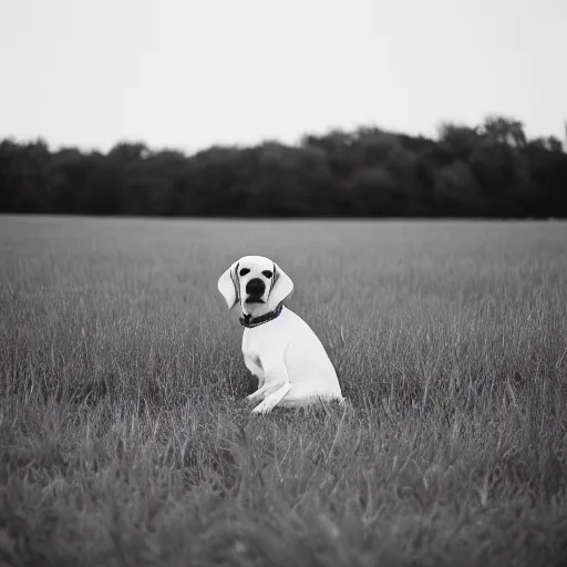 Prompt: depressed beagle in a field, movie still, photography, DSLR 35mm, low light photography, sadness