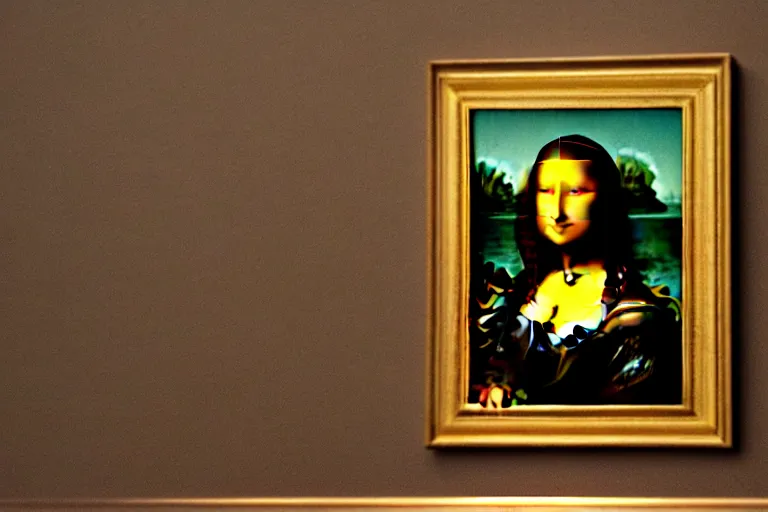 Prompt: mona lisa back view, ultra realistic!!!, clear weather, golden hour, sharp focus