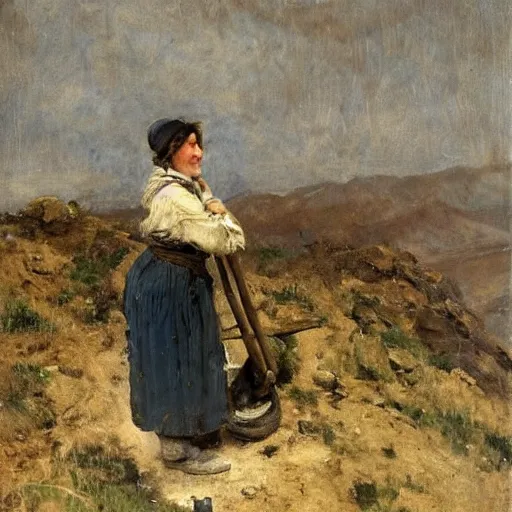 Prompt: female miner by alfred stevens