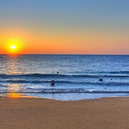 Prompt: sunset in tel aviv's beach