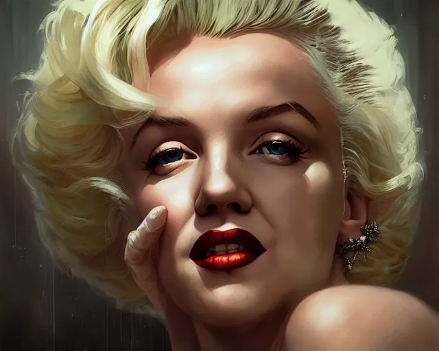 Image similar to highly detailed portrait of marilyn monroe, in the walking dead, stephen bliss, unreal engine, fantasy art by greg rutkowski, loish, rhads, ferdinand knab, makoto shinkai and lois van baarle, ilya kuvshinov, rossdraws, tom bagshaw, global illumination, radiant light, detailed and intricate environment