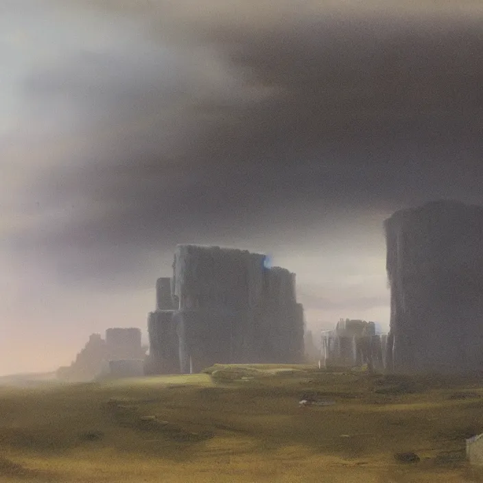 Image similar to a building in a landscape, by john harris