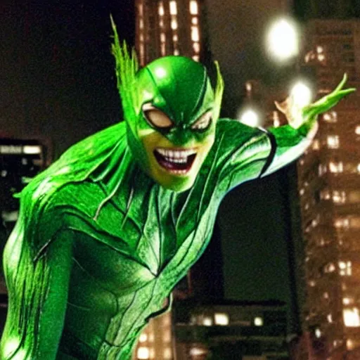 Image similar to elon musk as the green goblin from spiderman ( 2 0 0 2 )