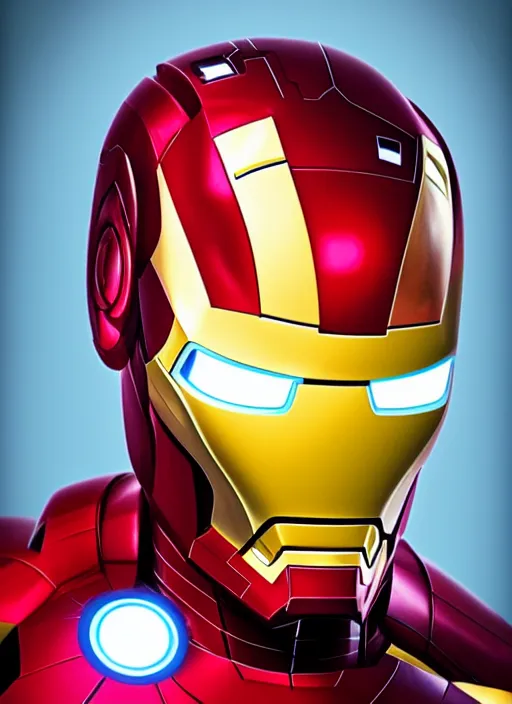 Prompt: george bush as iron man, art station, ray tracing, epicc trending on behance