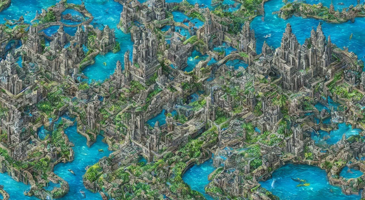Prompt: the lost city of Atlantis, 4K, hyper detailed