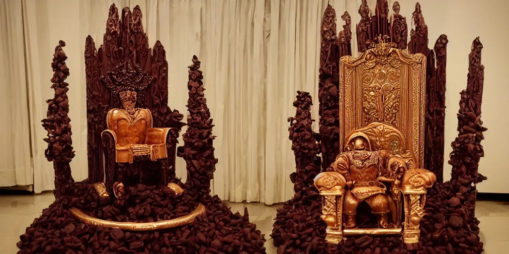 Image similar to throne room fully made out of chocolate, award winning photo