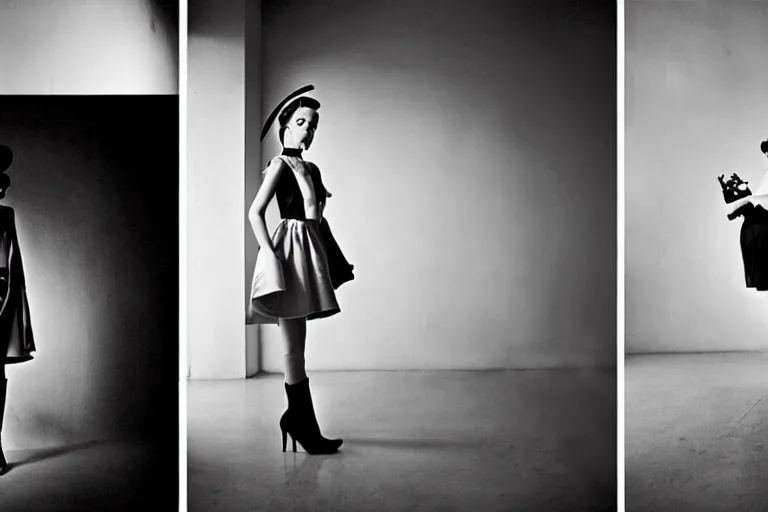 Image similar to fashion editorial photography in a world inspired by stanley kubrick