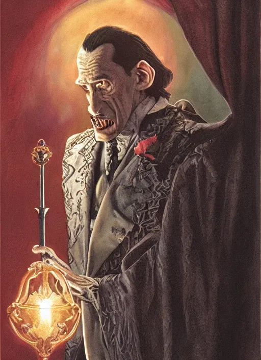 Prompt: Dracula muppet from Society (1989), intricate, highly detailed, centered, digital painting, artstation, concept art, smooth, sharp focus, illustration, artgerm, donato giancola, Joseph Christian Leyendecker, WLOP, Artgerm