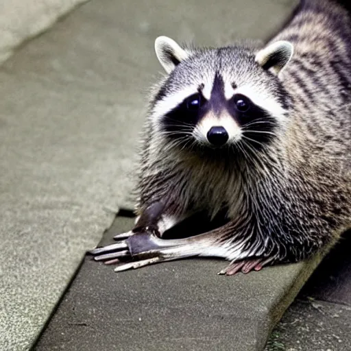 Prompt: “a raccoon mixed with a seal”