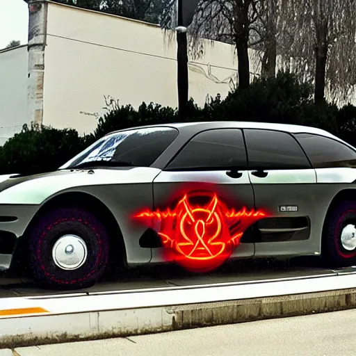 Image similar to satanic car