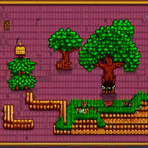 Image similar to 2 d tree from stardew valley