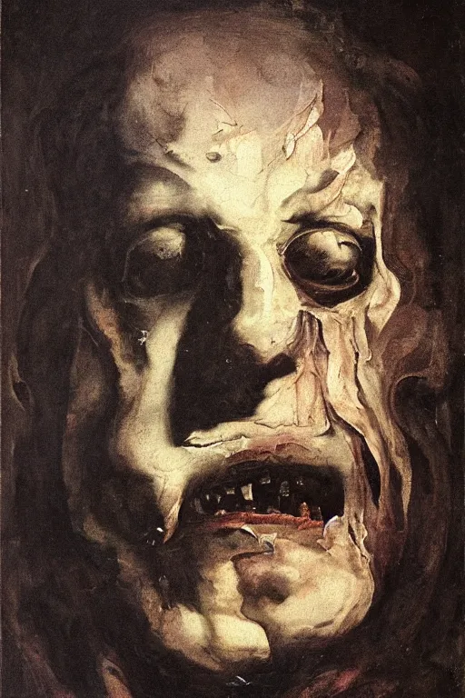 Image similar to mysterious portrait of medici emerging from the dark void, face partially melting like glitching out LSD effect, figure in the darkness of renaissance, Francisco Goya, painted by John Singer Sargant, Adrian Ghenie, style of Francis Bacon, highly detailed, 8k, trending on artstation