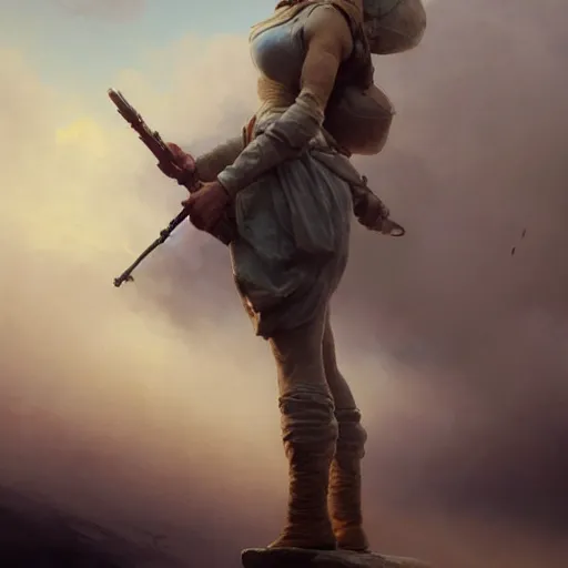 Prompt: cinematic shot epic portrait an female soldier smiling, majestic, beautiful, blush, sweaty skin, battlefield backround, broad light, ambient occlusion, volumetric light effect, made by ivan aivazovsky, peter mohrbacher, greg rutkowski, matte painting, trending on artstation, 4 k, perfectly defined features, digital painting, cinematic, epic, highly detailed,