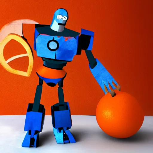 Prompt: the iron giant with orange peel texture, realistic, render