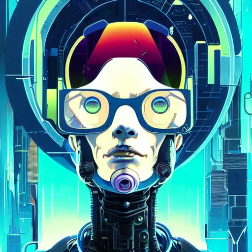 Image similar to h 0 c 0 k futurama cyberpunk portrait by gaston bussierre and charles vess and james jean and erik jones and rhads, inspired by ghost in the shell, beautiful fine face features, intricate high details, sharp, ultradetailed