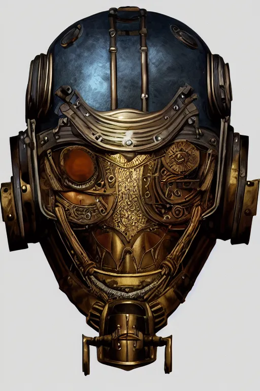 Image similar to steampunk helmet fantasy art mask robot ninja stylized digital illustration sharp focus, elegant intricate digital painting artstation concept art global illumination ray tracing advanced technology chaykin howard and campionpascale and cooke darwyn and davis jack