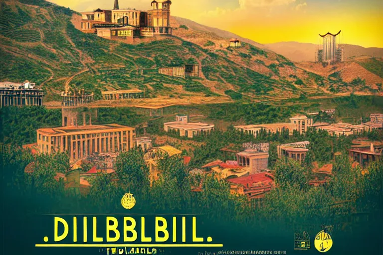 Prompt: tbilisi poster art, solarpunk, cinematic