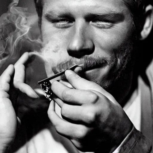 Image similar to steve mcqueen smoking marijuana,