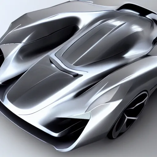 Image similar to render of futuristic supercar, realistic, clean, detailed,