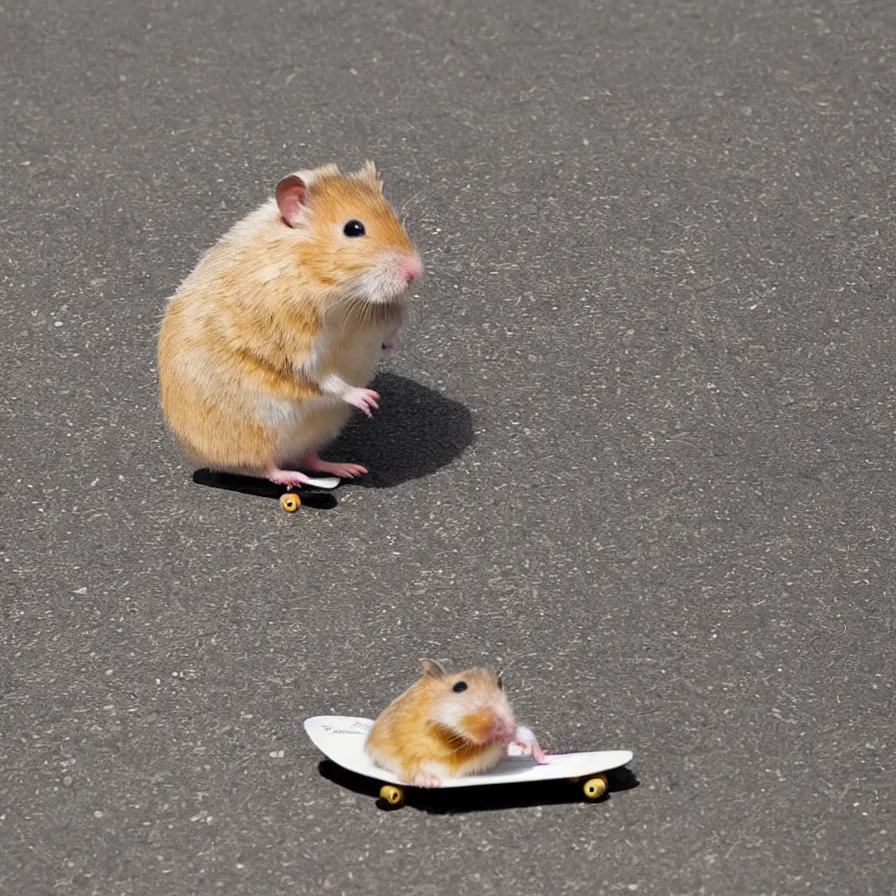 Image similar to hamster on a skateboard, high definition, national geographic, award winning, god rays, 8k, 35mm wide angle photograph