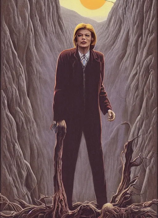 Image similar to twin peaks poster art, david bowie is infected with the spirit of the wendigo demon, old retro pulp, by michael whelan, rossetti bouguereau, artgerm, retro, nostalgic, old fashioned