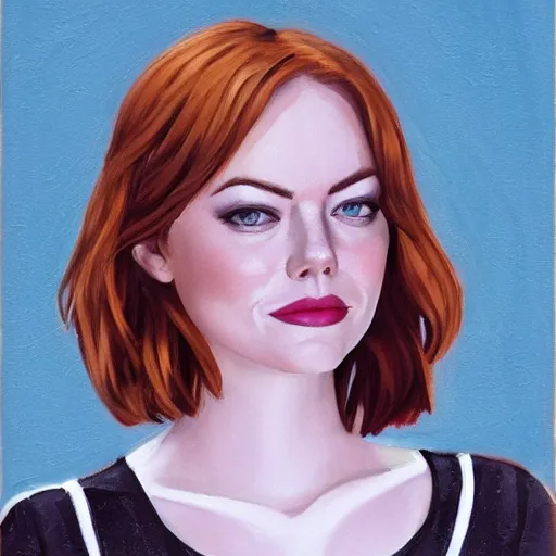 Image similar to emma stone, by shulzhenko, kopeykin, lozhkin, vdovenko art