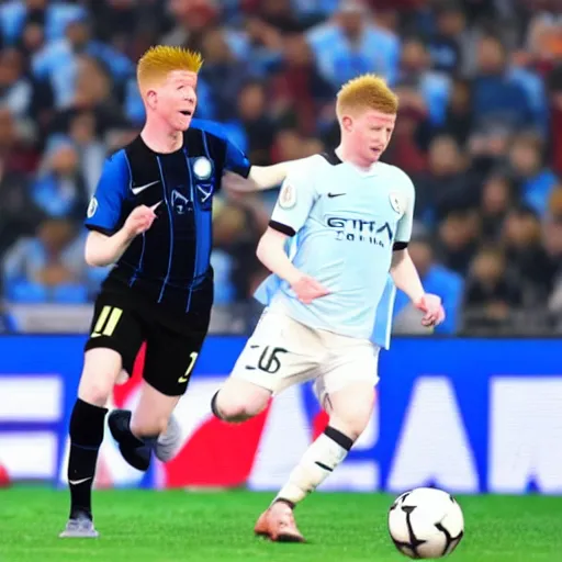 Image similar to Kevin de Bruyne and Thomas Meunier in Captain Tsubasa