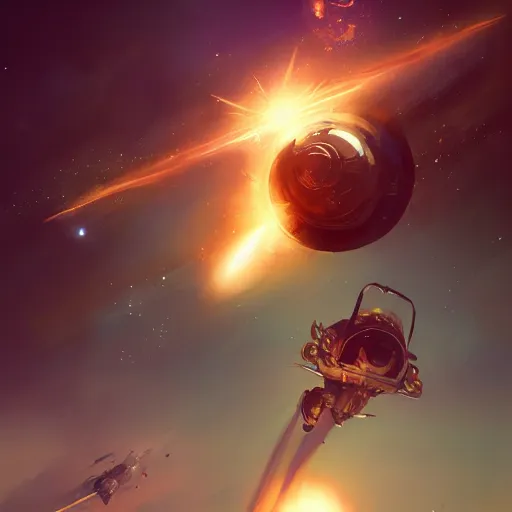 Image similar to a golden mouse flying through space, Greg rutkowski award winning illustration, digital art, sci fi concept art, 4k, trending on artstation,