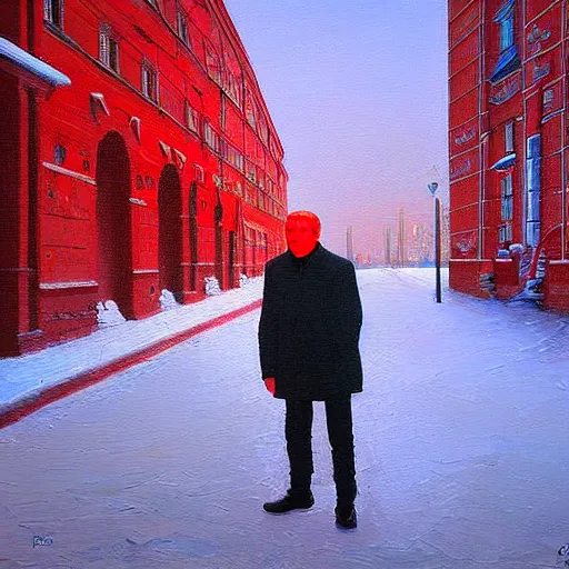 Prompt: russian poet boris borisovich the red looks into the eyes, the city of yekaterinburg, a beautiful portrait, natural lighting, path traced, highly detailed, high quality, digital painting