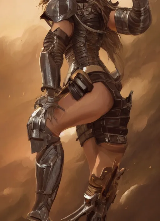 Image similar to a professionally painting of an attractive young girl, partially clothed in battle armor, olive skin, long dark hair, beautiful bone structure, perfectly proportioned, symmetrical facial features, intricate, elegant, heroic pose, digital painting, concept art, smooth, sharp focus, finely detailed, beautifully framed, from Metal Gear, in the style of Greg Rutkowski and William-Adolphe Bouguerea, trending on Artstation, award winning