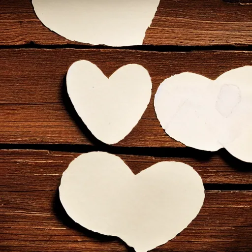 Image similar to instant photograph of love letters on a dark wood table, polaroid, light leak, depth of field