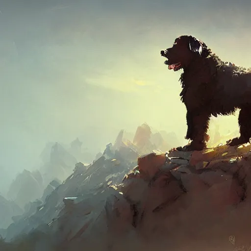 Image similar to bernedoodle by greg rutkowski