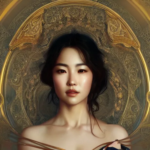 Prompt: ultra realistic illustration of song hye - kyo, intricate, elegant, highly detailed, digital painting, artstation, concept art, smooth, sharp focus, illustration, art by artgerm and greg rutkowski and alphonse mucha